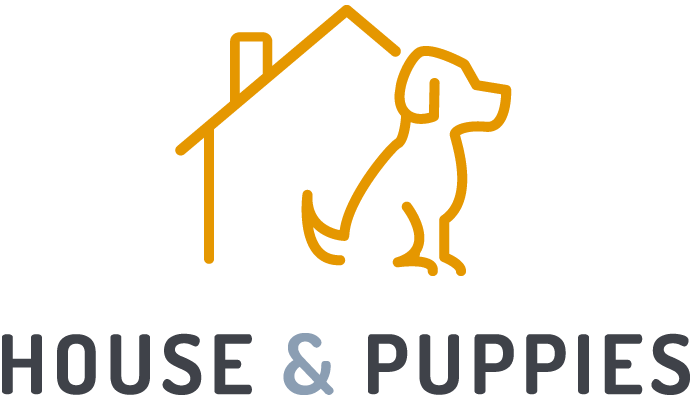 House and Puppies Vertical Logo